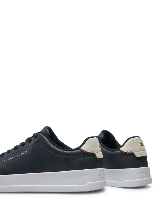 Tommy Hilfiger Tommy Hilfiger Sneakersy Th Court Lth Detail Ess FM0FM05367 Granatowy