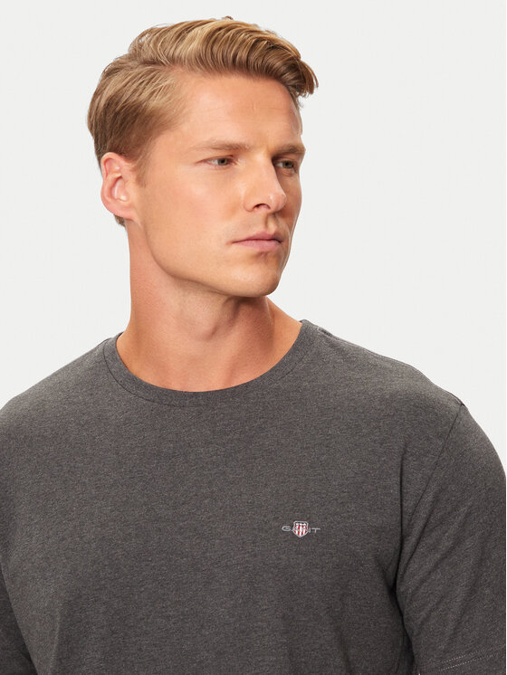 Gant Gant T-krekls Shield 2003184 Pelēks Regular Fit