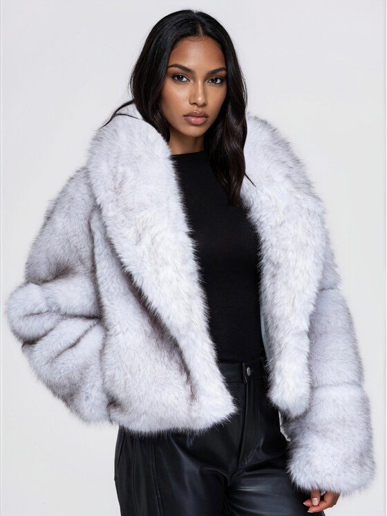 Ombre Ombre Futro OW-FR-E0003 Szary Oversize