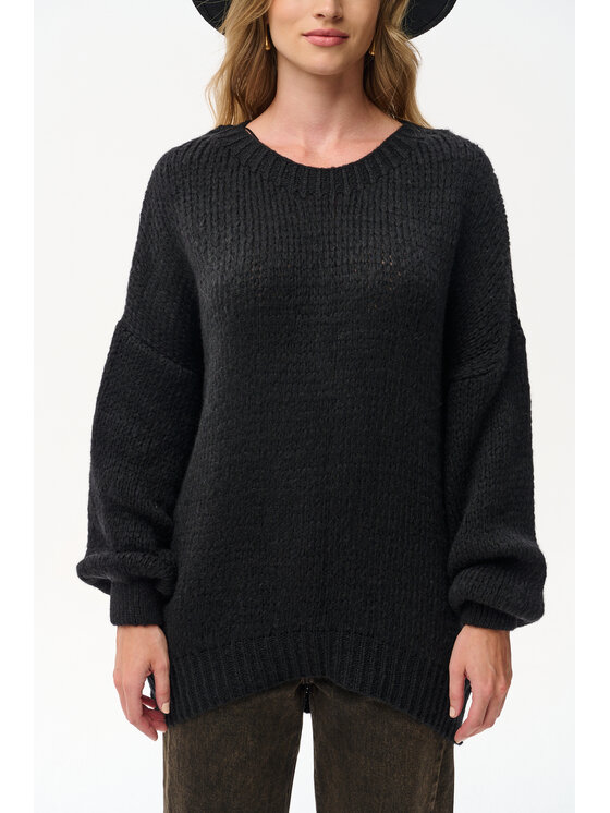 blue shadow blue shadow Sweter Lixi Czarny Regular Fit