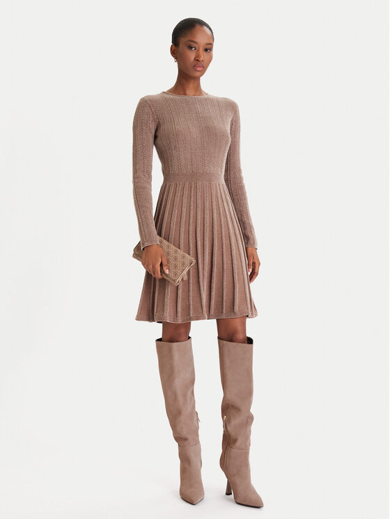 Guess Guess Vestito di maglia W5BK79 Z3902 Beige Regular Fit