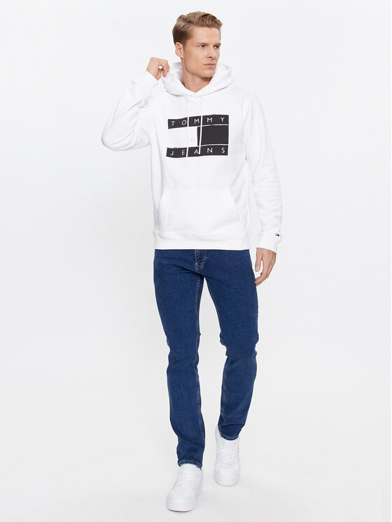 Tommy Jeans Tommy Jeans Majica dugih rukava Flag Spray DM0DM17911 Bijela Regular Fit