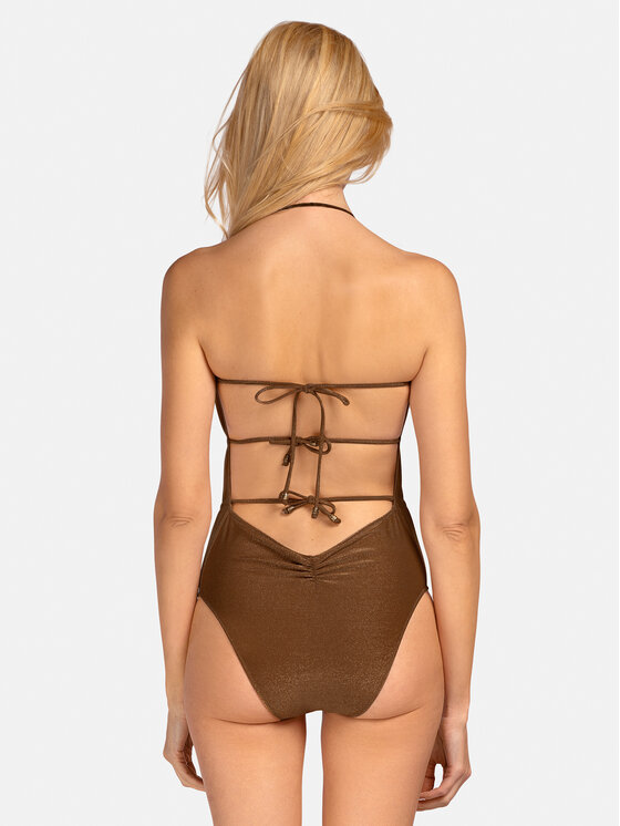 Miss Lou Miss Lou Costume da bagno J-LG1-B Marrone