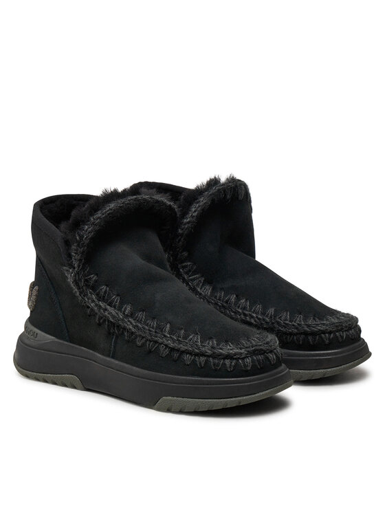 Mou Mou Μπότες Χιονιού Eskimo Jogger Glitter FW421001A Μαύρο