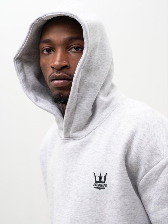 Jigga Wear Jigga Wear Bluza Szeroka luźna za duża korona 131496 Szary Oversize