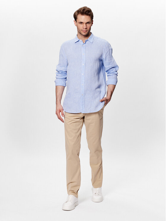United Colors Of Benetton United Colors Of Benetton Сорочка 5BKU5QJG8 Блакитний Regular Fit