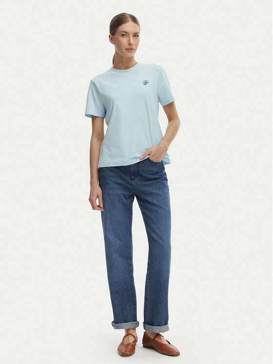 Tommy Hilfiger Tommy Hilfiger T-Shirt WW0WW48699 Niebieski Regular Fit