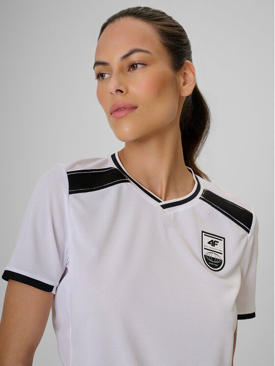 4F 4F Koszulka techniczna FOOTBALL Biały Regular Fit