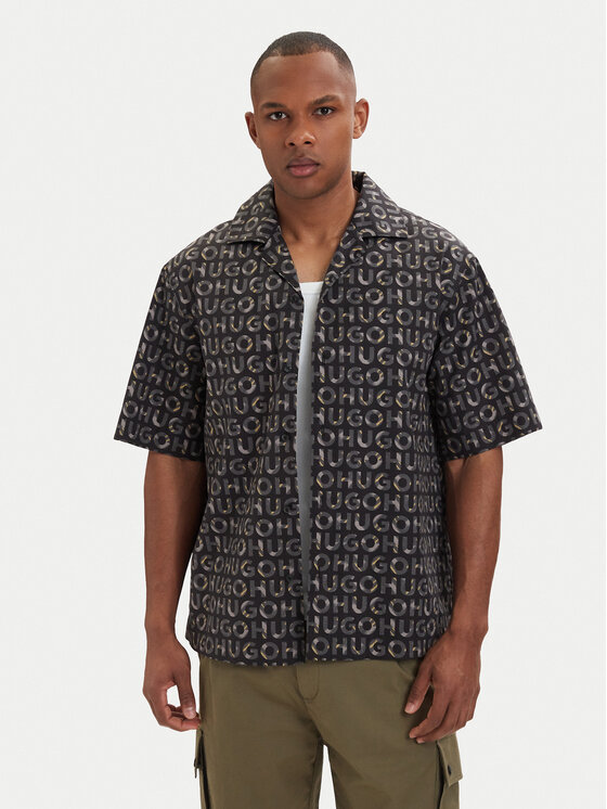 HUGO Cămașă Espino 50560606 Negru Oversize