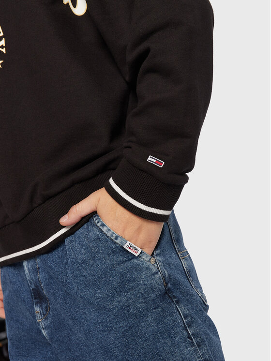 Tommy Jeans Tommy Jeans Μπλούζα Skater Prep Logo Crew DM0DM15024 Μαύρο Relaxed Fit