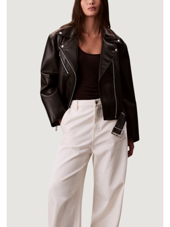 Calvin Klein Jeans Calvin Klein Jeans Giacca di pelle FAUX LEATHER MOTO JA Nero To Fit