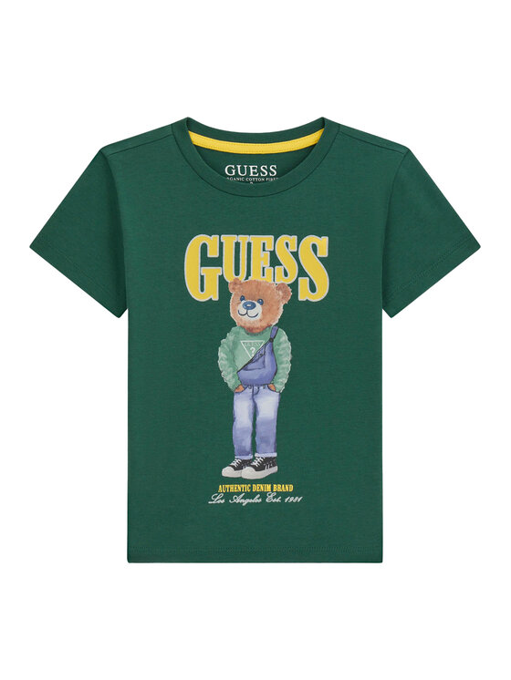 Guess Guess Póló N6RI05 K8HM4 Zöld Regular Fit