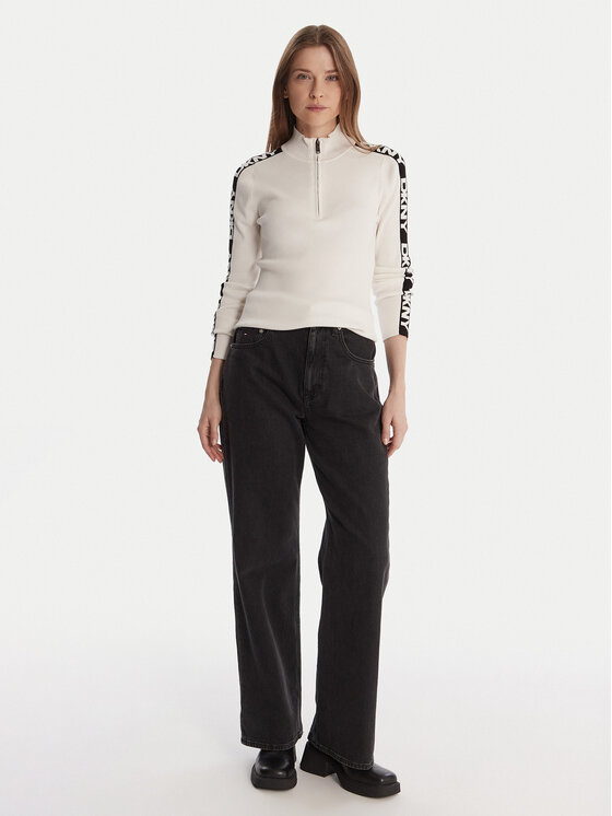 DKNY DKNY Пуловер P5MSAY01 Екрю Slim Fit