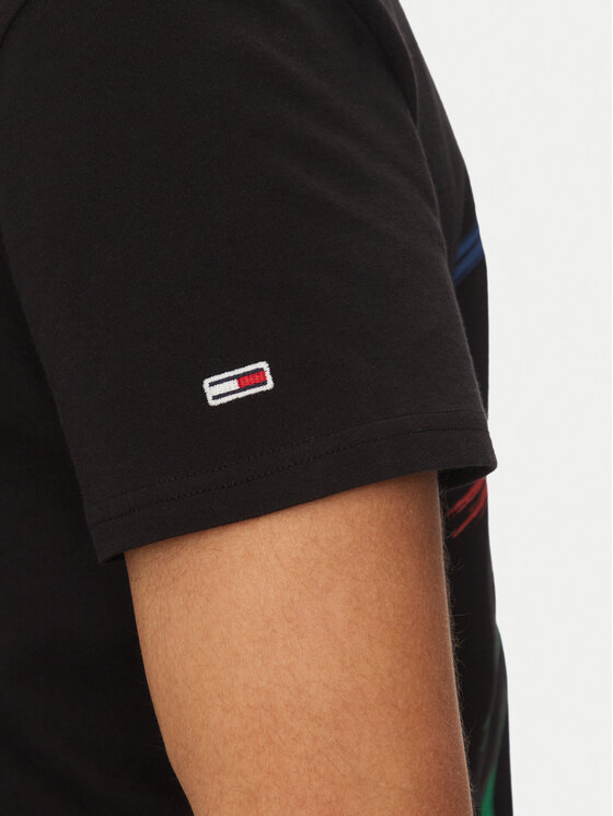 Tommy Jeans Tommy Jeans Marškinėliai Twisted Signature DM0DM20771 Juoda Regular Fit