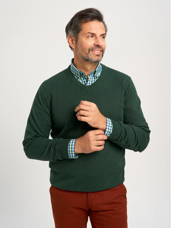 Willsoor Willsoor Sweter 71406 Zielony Regular Fit