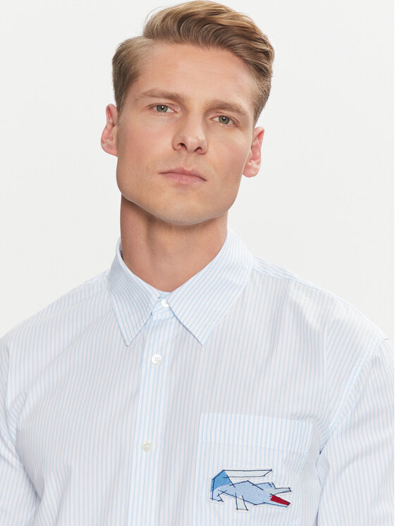 Lacoste Lacoste Cămașă CH4548 Albastru celest Relaxed Fit