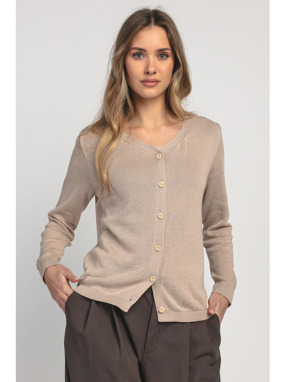 Fobya Fobya Kardigan F1979 Beżowy Basic Fit