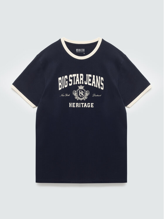 BIG STAR BIG STAR T-Shirt BERNO Granatowy Basic Fit