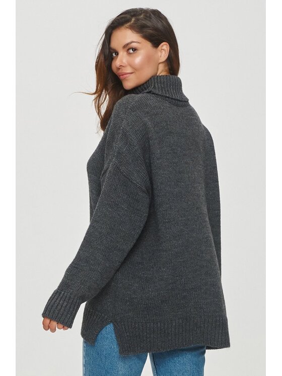 Makadamia Makadamia Sweter S155 Szary Oversize