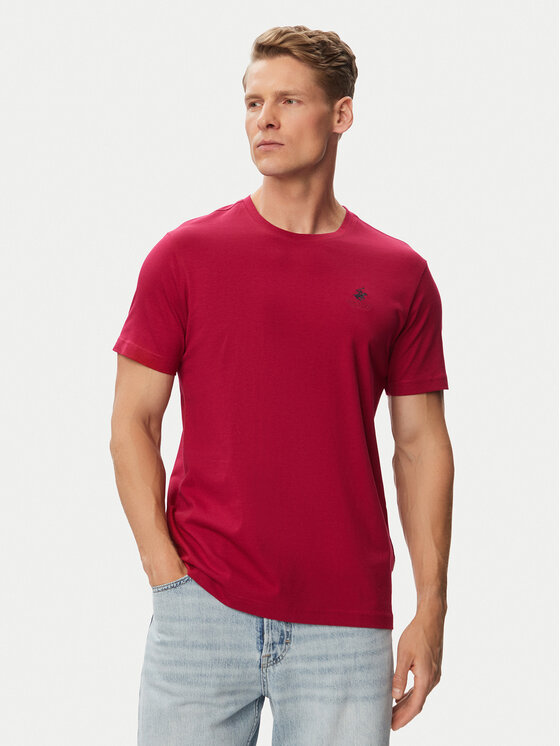 Beverly Hills Polo Club Beverly Hills Polo Club Majica P-SS26M-TS41740 Bordo rdeča Regular Fit