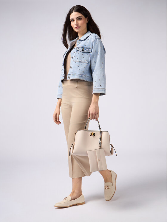 Oltre Oltre Spodnie materiałowe P789R208347N002 Écru Flare Fit