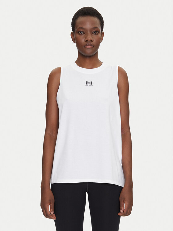 Under Armour Tricou tehnic Rival Muscle 1383659 Alb Regular Fit