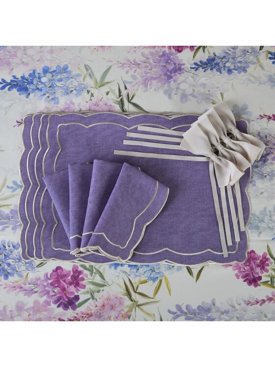 Roseberry Home Roseberry Home Podkładka na stół haftowana Purple Onde Fioletowy