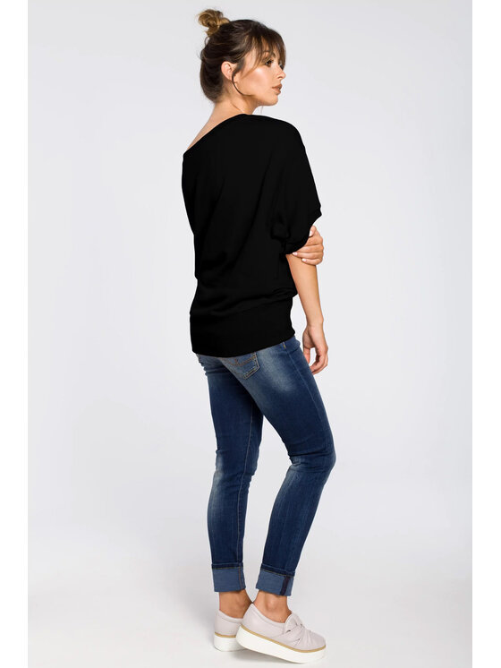 BeWear BeWear Bluza B048 Czarny Baggy Fit