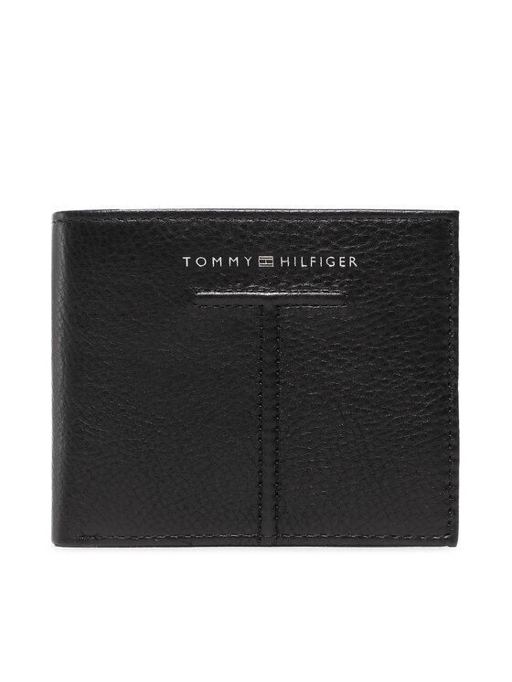 Tommy Hilfiger Velika moška denarnica Th Central Mini Cc Wallet AM0AM10610 Črna