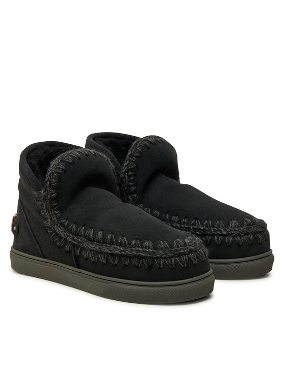 Mou Mou Śniegowce Eskimo Sneaker Big Metal Logo FW111008A Czarny