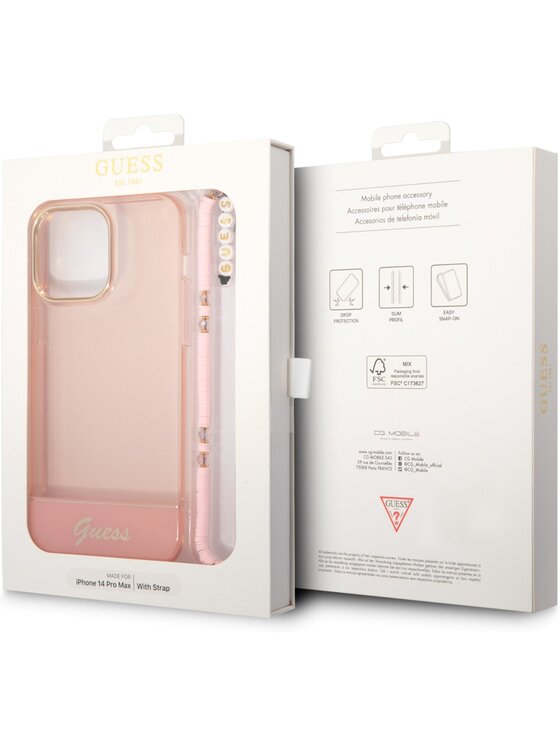 Guess Guess Etui na telefon Pearl Różowe złocenie