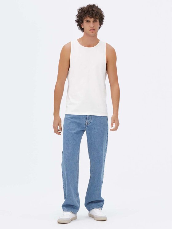 Americanos Tank top Kingston Biały Regular Fit Modivo.pl