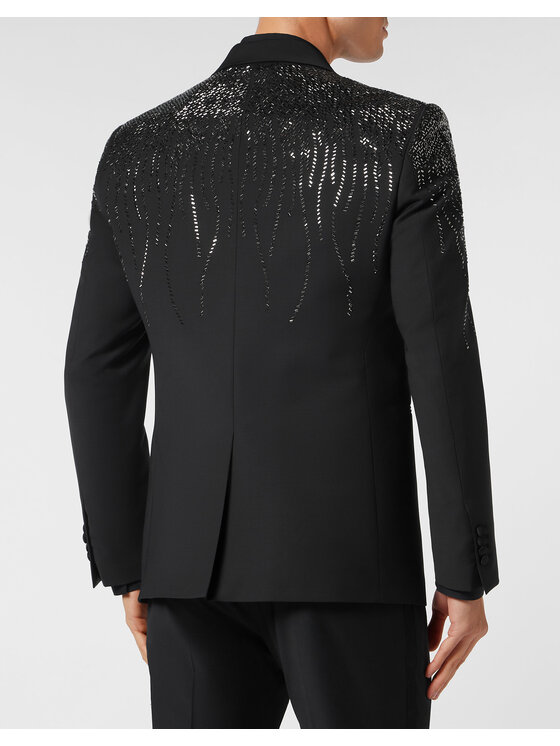 PHILIPP PLEIN PHILIPP PLEIN Marynarka 20653 Czarny Fitted Fit