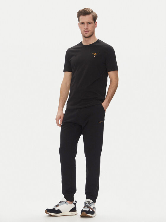Aeronautica Militare Aeronautica Militare Donji dio trenerke 251PF872F459 Crna Regular Fit