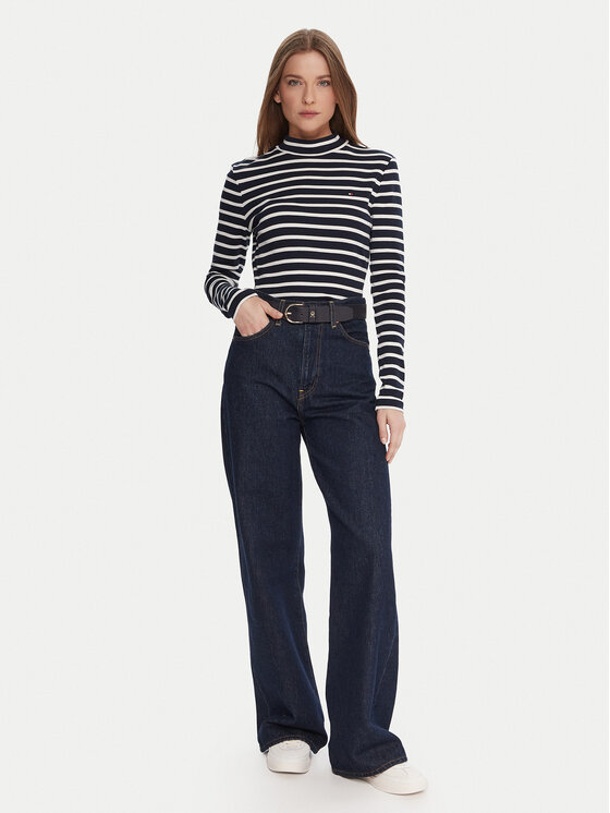 Tommy Hilfiger Tommy Hilfiger Bluse WW0WW47307 Dunkelblau Slim Fit