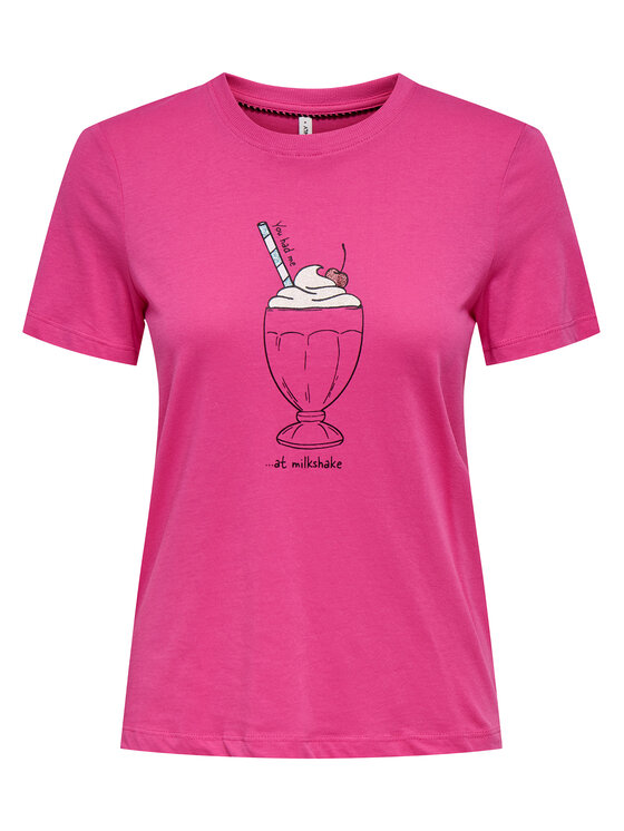 ONLY ONLY Футболка Fun Life 15349901 Рожевий Regular Fit