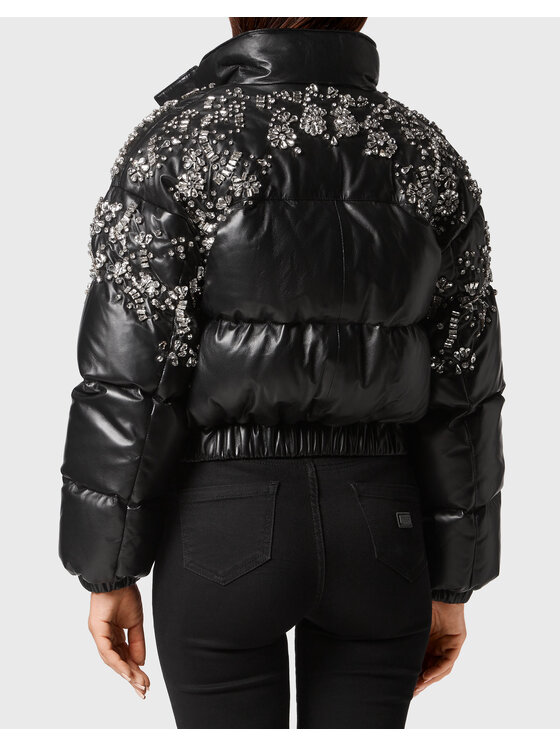 PHILIPP PLEIN PHILIPP PLEIN Kurtka skórzana 9097 Czarny Regular Fit