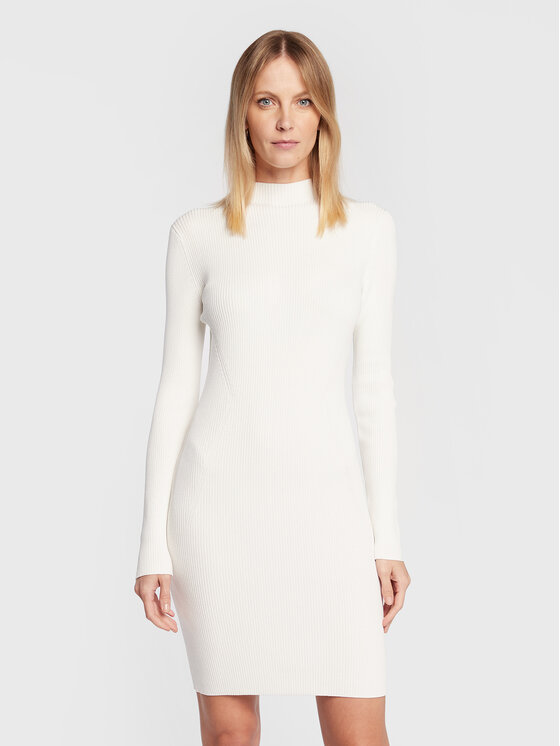 Vestito di maglia Iconic K20K204549 Bianco Slim