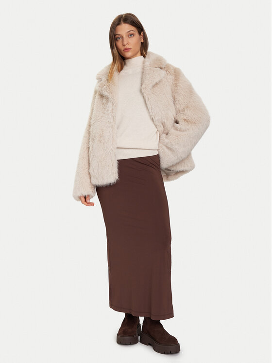 Bomboogie Bomboogie Pelzmantel Paris GW148STFRL5 Beige Regular Fit