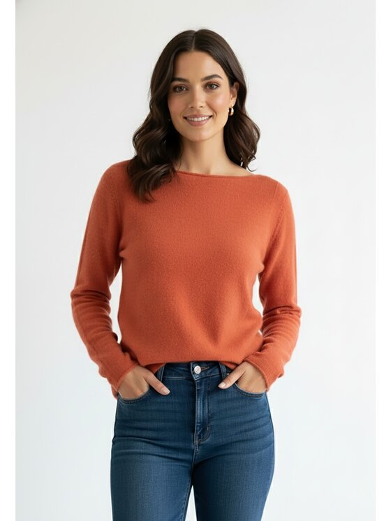 FIGL FIGL Sweter M1256 Pomarańczowy Regular Fit