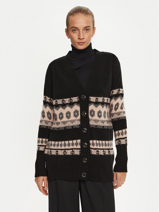 Marella Kardigán Jolly 2423346102 Čierna Relaxed Fit
