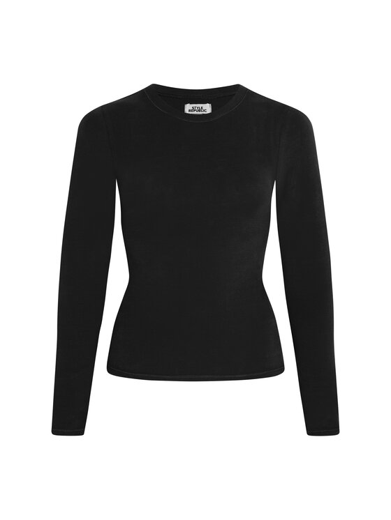 Style Republic Style Republic T-Shirt Long Sleeve T-Shirt Czarny Curvy Fit