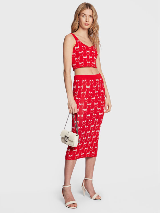 PINKO Pinko Top 100210 A0IS Czerwony Slim Fit
