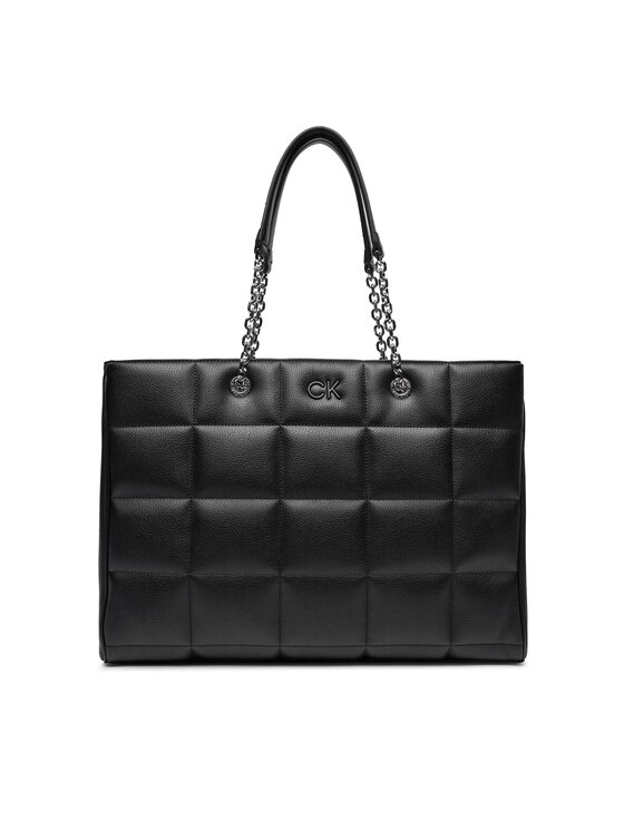 Фото - Інші сумки й аксесуари Calvin Klein Torebka Square Quilt Chain Shopper K60K612019 Czarny 