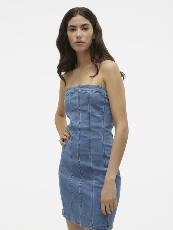 Vero Moda Vero Moda Jeans obleka Zoie 10310272 Modra Slim Fit