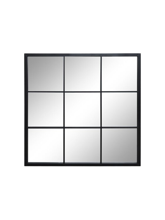 MIAhome MIAhome Lustro okno czarne ze szprosami 90x90 cm Czarny