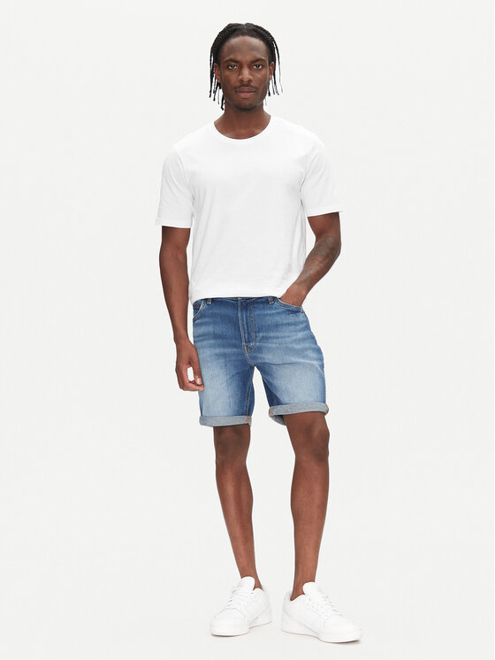 Lee Lee Džínové šortky Rider 112363925 Modrá Slim Fit