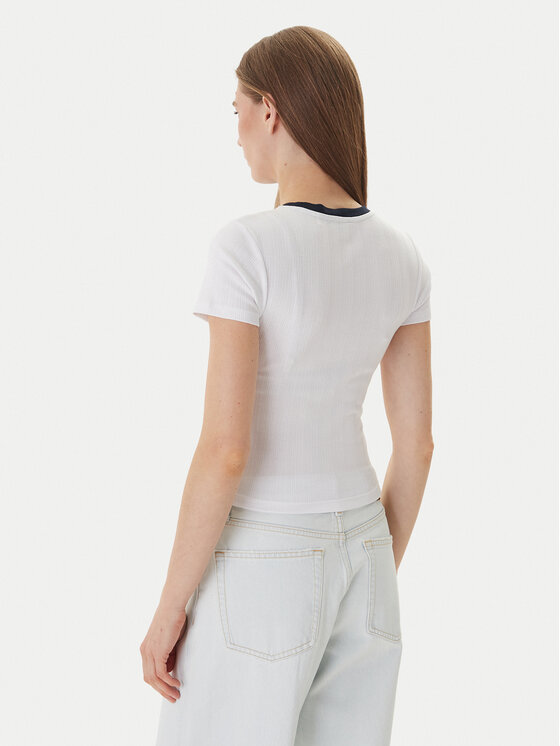 Guess Jeans Guess Jeans Tričko W6GPA9 KF641 Biela Slim Fit