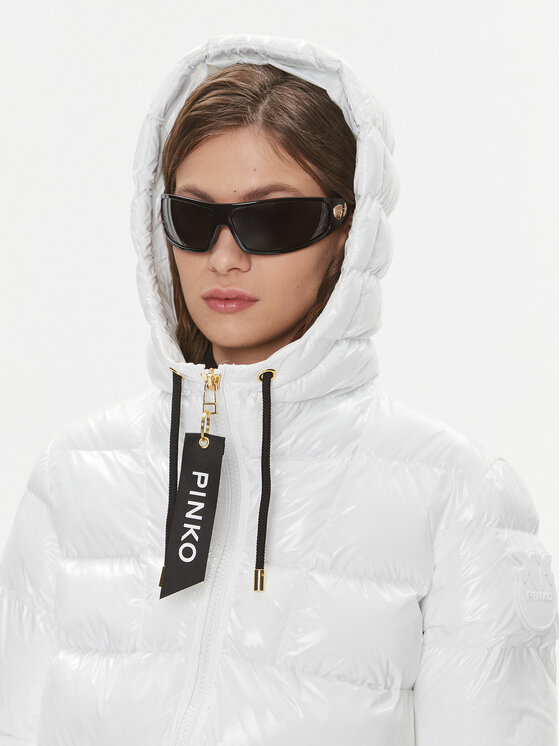 PINKO PINKO Žieminė striukė Eleodoro 101597 A11K Balta Regular Fit