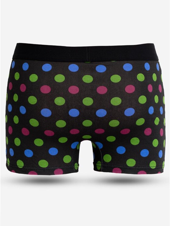 MyStars MyStars Bokserki Bokserki Męskie Czarne / Zielone MyStars Dots XL Czarny